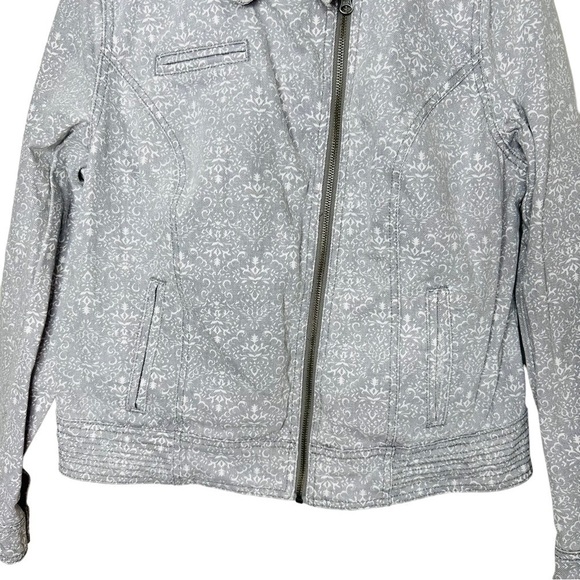 Ruff Hewn Womens Long Sleeve Gray White Full Zip Jacket Size M - Picture 3 of 9